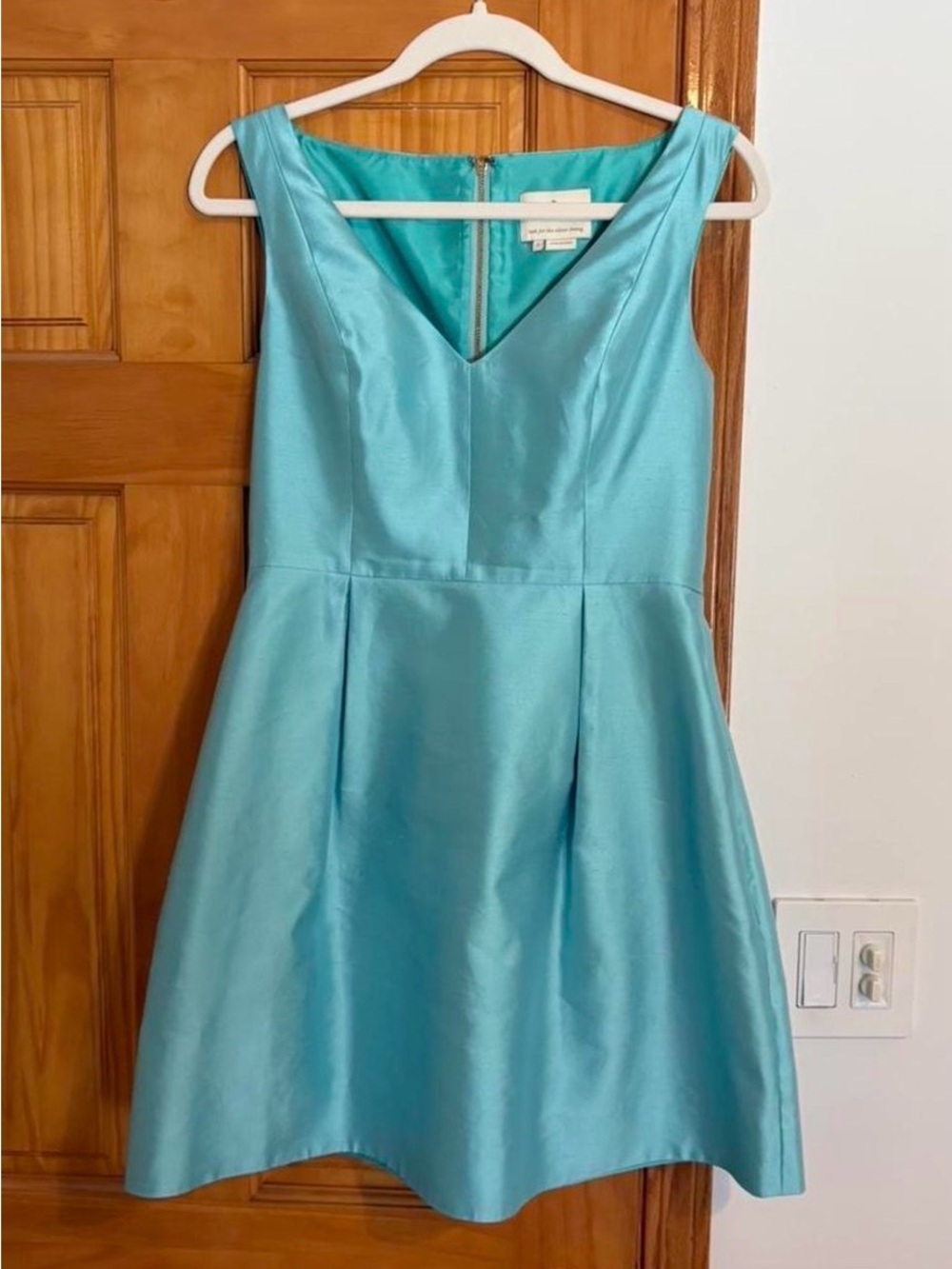kate spade Shimmery Turquoise V-Neck Sleeveless Mini Dress